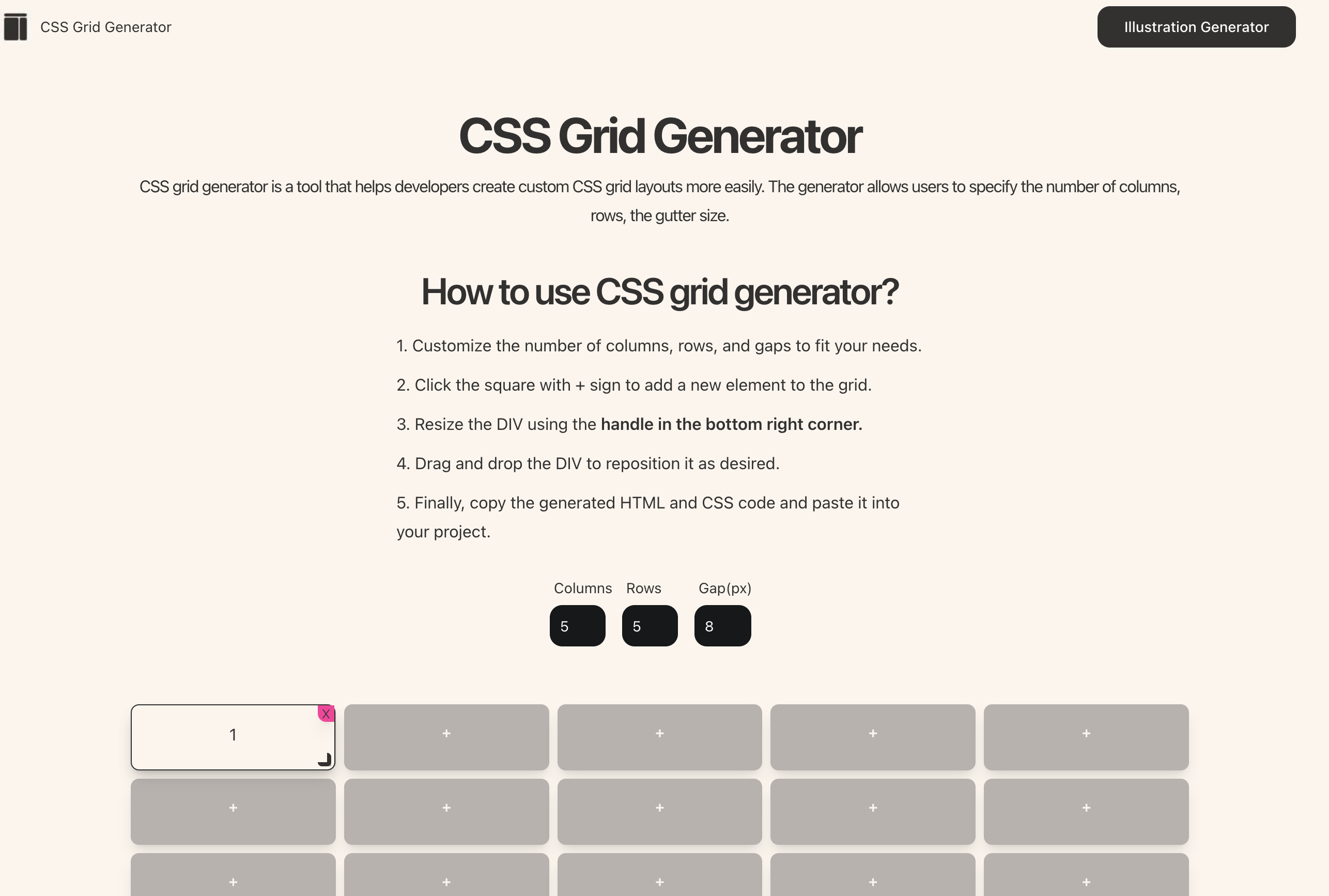 CSS Grid Generator